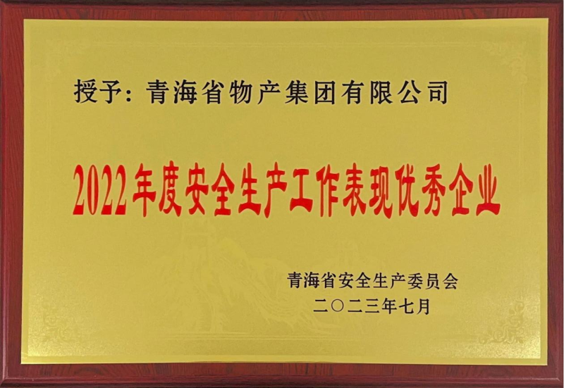 喜   报&mdash;&mdash;集团荣获青海省2022年度安全生产工作表现优秀企业荣誉称号